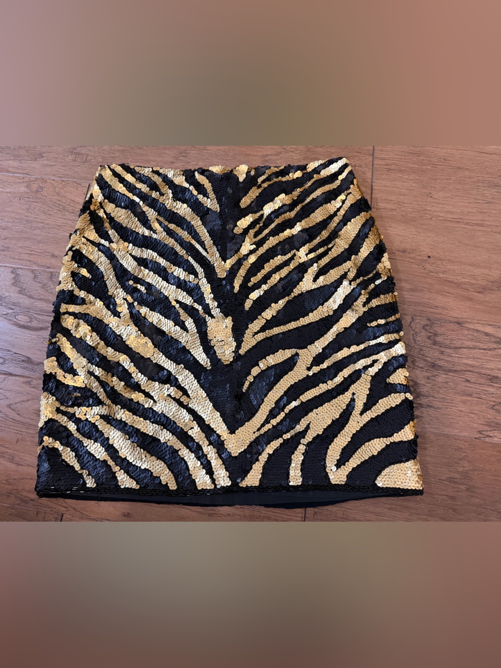 Lillie Rubin Sequin Zebra Mini Skirt 100% Silk - Picture 2 of 9